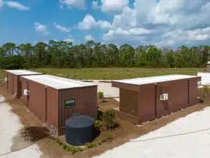 Stylish container home with back views