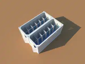 Modular shower units made from shipping container