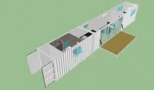 2 bedroom residential container home floor plan