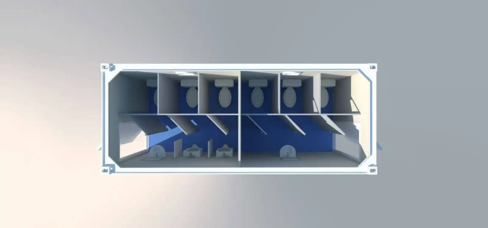 Nice, portable restroom facility made from a shipping container