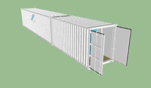 2 bedroom residential container home floor plan