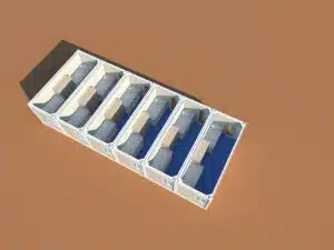 Modular shower units made from shipping container