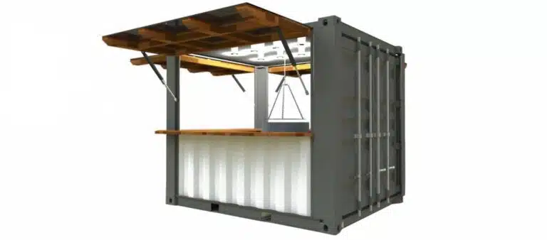 Small coffee stand made from industrial container