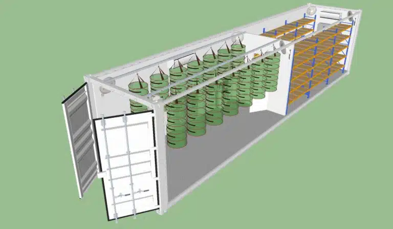 Dry and cure grow container