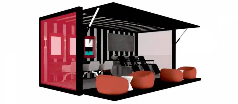 Modern container space for leisure and business use