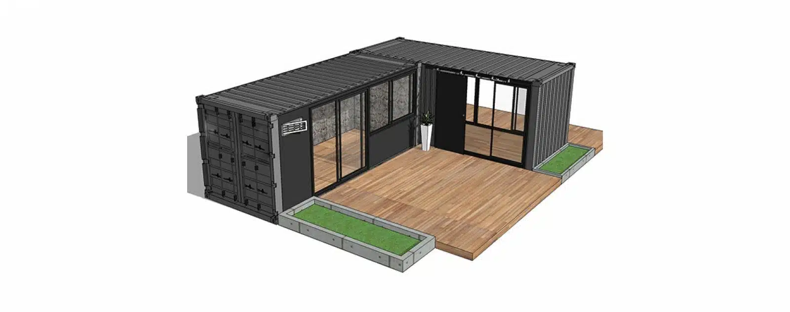 320 square foot container home made of galvanized steel