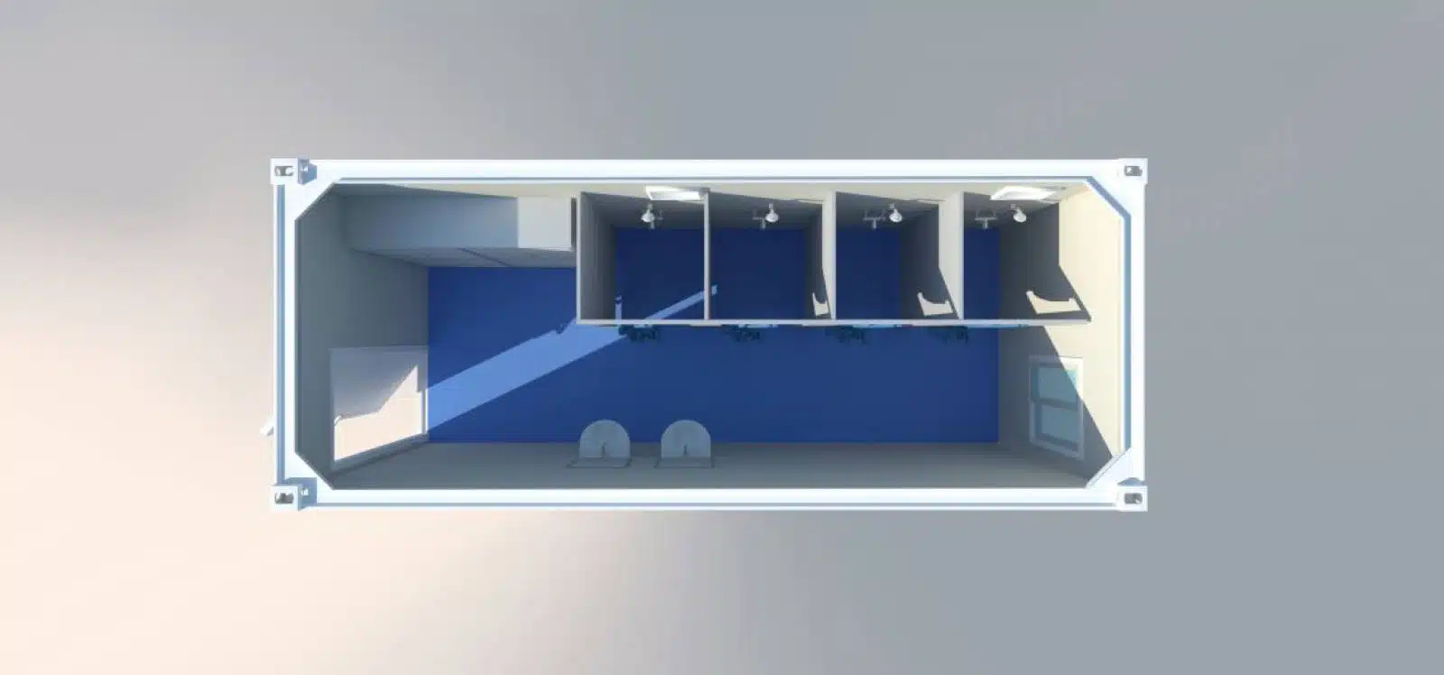 Modular shower units made from shipping container