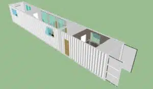 2 bedroom residential container home floor plan