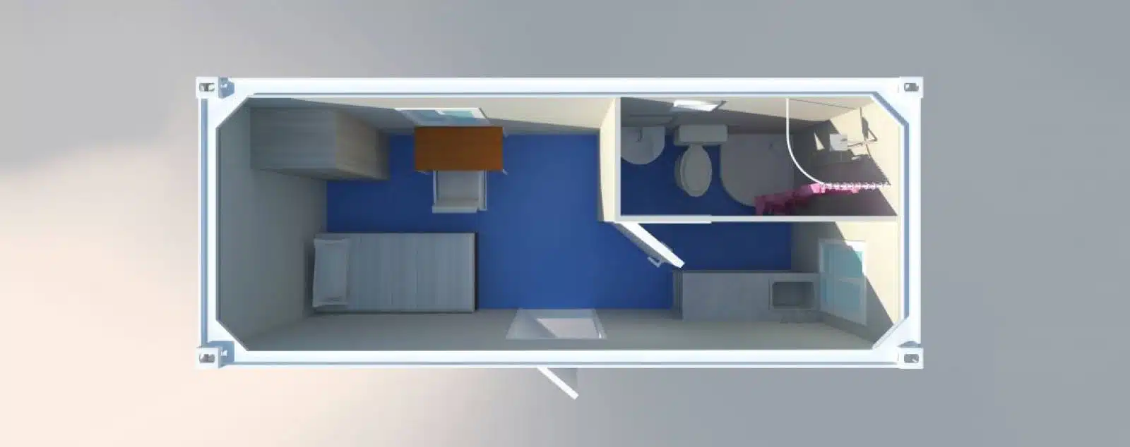 20x7.9ft residential container bedroom with full bath