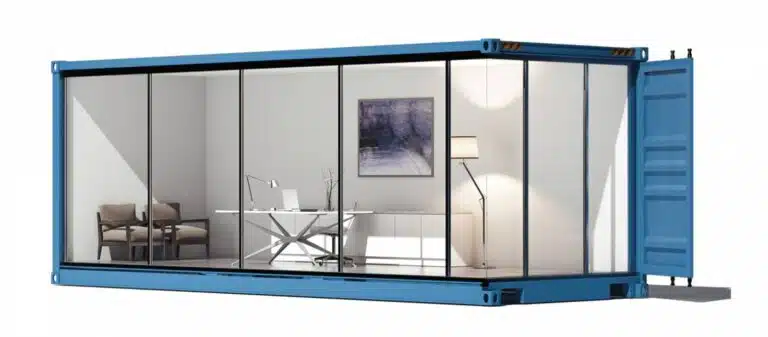 Glass wall container unit for home, office space