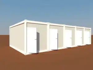 Modular shower units made from shipping container