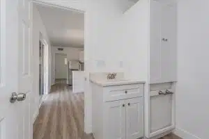 Stylish container home with back views