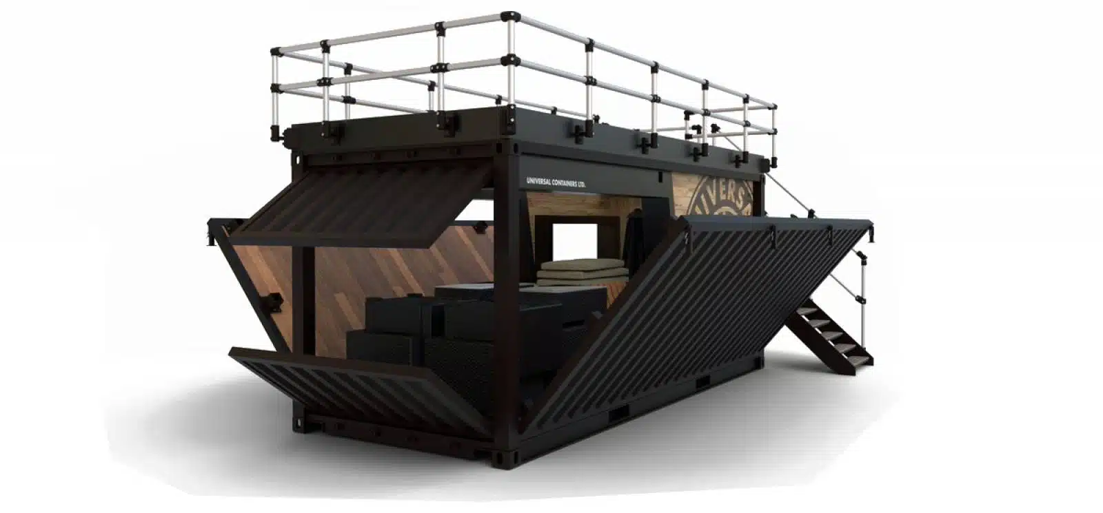 Open air container store for food stands