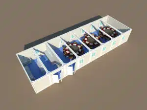 Modular shower units made from shipping container