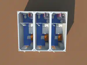Modular shower units made from shipping container